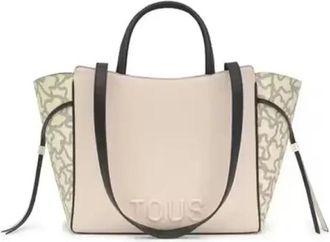 Tous Stadspictogram Beige-Zwarte Handtas - Dames - Shoppers - Beige - ONE Size - Leer - Tassen