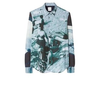 Paul Smith Pauls Photo Print Cotton Shirt - male - Paul Smith - Casual Shirts - Blue - L - Shirts