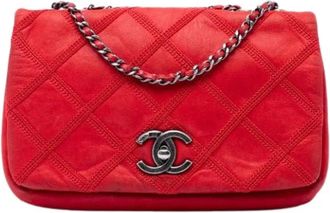 Chanel Pre-owned Vintage Crossbody Bag - Dames - Vintage Schoudertas - Rood - ONE Size - Leer - Vintage
