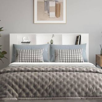 Berkfield Home Headboard Cabinet White 180x18.5x104.5 cm