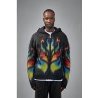 Casablanca Mohair Zip Hoodie Laurel Flame