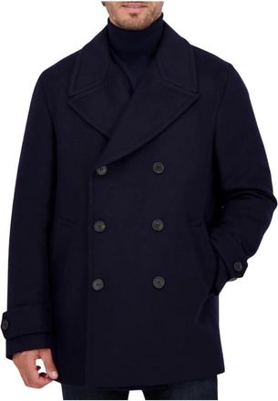 Slowear Marine Cross Caban Wollen Jas - Heren - Mantel - Blauw - M - Wol - Jassen