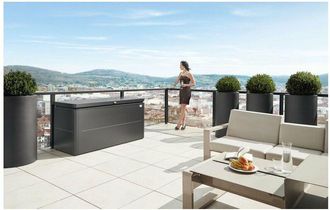 BIOHORT Arcon Baul Metalico Biohort Loungebox 160 Color Gris Cuarzo Metalizado