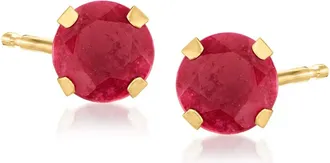 Ross-Simons Ruby Martini Stud Earrings in 14kt Yellow Gold