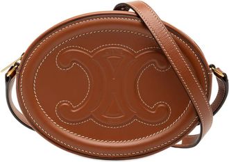 Celine Pre-owned Celine Small Calfskin Cuir Triomphe Oval Crossbody W BB 2291