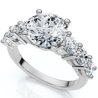 Pompeii3 Certified 3 Ct Diamond Engagement Ring 14k White Gold Lab Grown Size Selectable
