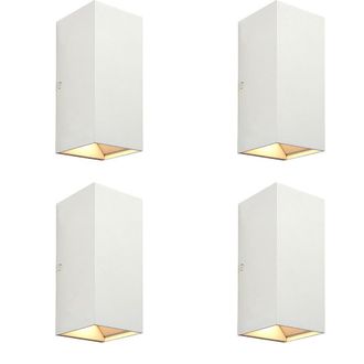 Loops 4 PACK Twin Outdoor Rectangular Wall Light - 2 x 5.5W CCT LED - Matt White