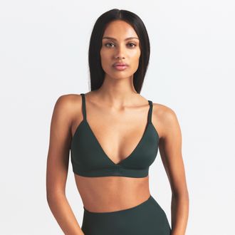 Nike Womens SKIMS Shine Triangle Bra in Green | BRSPT7842W-DKT
