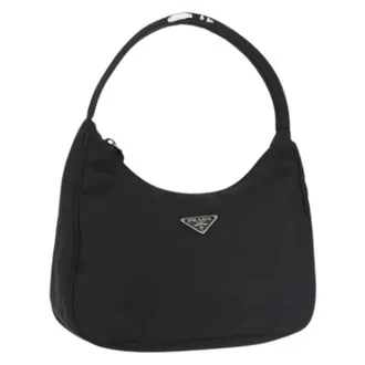 Prada Pre-owned Shoulder Bags, female, Black, Size: ONE SIZE Pre-owned Nylon Shoulder Bag