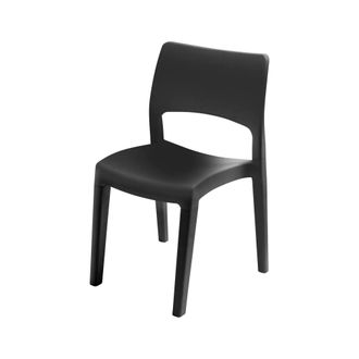 Dmora Silla De Exterior Tropea, Silla Para Mesa De Comedor, Sill&oacute;n De Exterior, Asiento De Jard&iacute;n, 100% Made In Italy, 50x51h82 Cm, Antracita, Con Embalaje 