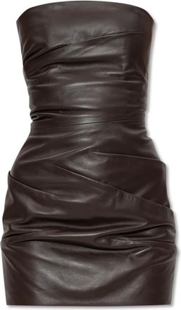 The Attico Leren jurk - Dames - Feestkleedjes - Bruin - XS - Leer - Kleedjes