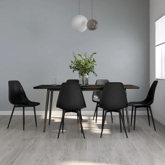 vidaXL Sillas De Comedor 6 Unidades Negras Pp Vidaxl