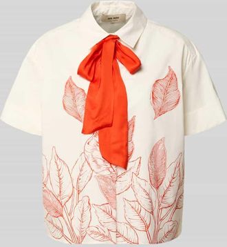 Mos Mosh Regular Fit Schluppenbluse mit Motiv-Print Modell Saras in Offwhite, Gr&ouml;&szlig;e XL