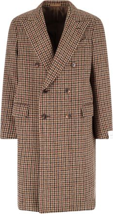 Caruso Beige Wool Double-Breasted Coat