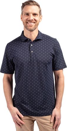 Cutter & Buck Virtue Eco Pique Tile Print Recycled Mens Polo Shirt
