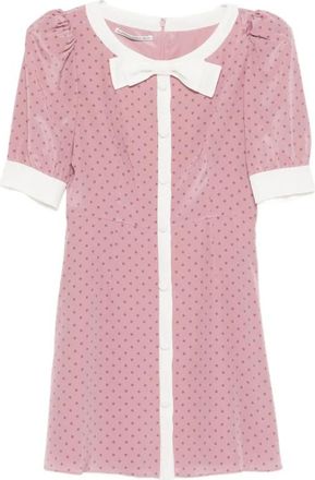 Alessandra Rich Polka-dot Overhemdjurk - Dames - Shirt Kleedjes - Roze - S - Kleedjes