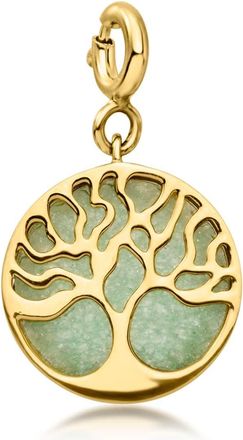 Ross-Simons Aventurine Tree Of Life Charm in 18kt Gold Over Sterling