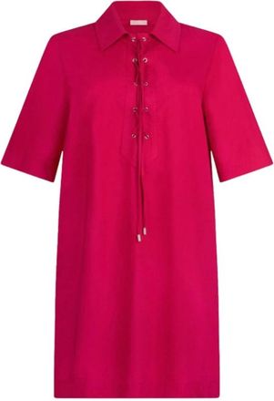 Liu Jo Lace-up Cotton Dress - Dames - Korte kleedjes - Rood - XS - Katoen - Kleedjes