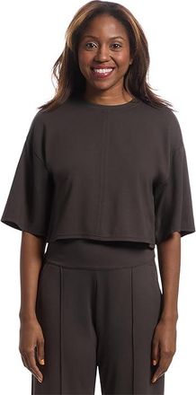 Travis Mathew Friday Ponte Top Womens T Shirt Coffee Grounds : XL, Elastane/Polyamide