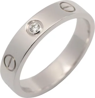 Cartier Silver Clear White Gold (18K) Band Ring (Pre-Owned)