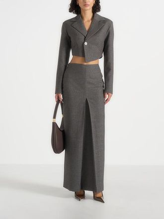 Mani&egrave;re De Voir Regine Maxi Skirt in Marl Grey at Nordstrom, Size 10