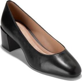 Cole Haan Go-To Shayla Block Heel Pump in Black Leather at Nordstrom Rack, Size 8.5