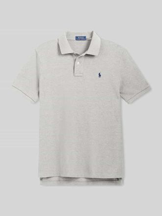 Polo Ralph Lauren Slim Fit Poloshirt aus reiner Baumwolle in Hellgrau, Gr&ouml;&szlig;e XXL