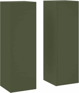 vidaXL Vidaxl - Soportes Para Plantas 2 Pcs Verde Oliva 24 X 24 X 75 Cm Acero