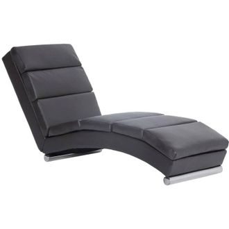 vidaXL Cuero Artificial Gris Longue Longue Longue