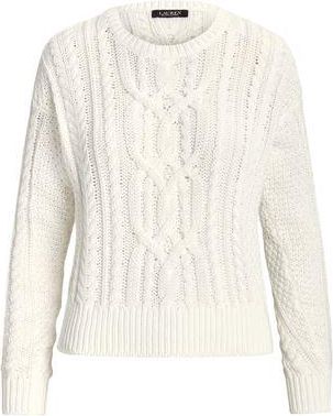 Ralph Lauren CABLE-KNIT COTTON CREWNECK SWEATER
