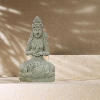 Wanda Collection Wanda Collection - Estatua De Piedra Volc&aacute;nica Diosa Dewi Posici&oacute;n Chakra 80 Cm