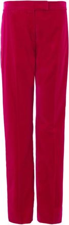 Tom Ford Fuchsia Fluwelen Smokingbroek met Satijnen Band - Dames - Straight fit broeken - Roze - XS - Satijn - Broeken