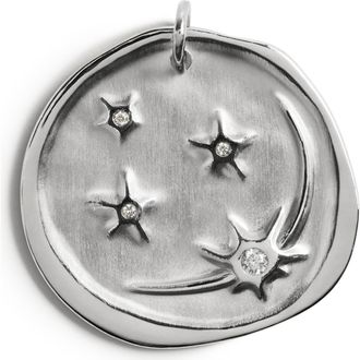 Monica Vinader Cosmic Ancient Coin Lab Grown Diamond Charm in Sterling Silver at Nordstrom