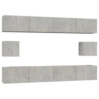 Berkfield Home 6 Piece TV Cabinet Set Concrete Grey Engineered Wood