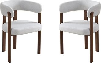 Habitat et Jardin Lote De 2 Sillas De Comedor opale Con Reposabrazos - Gris Claro