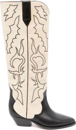 Isabel Marant Denvee 40mm boots - women - Calf Suede/Calf Leather/Calf Leather/Calf Leather/Rubber - 37 - Neutrals