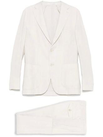 Eleventy pinstriped suit - men - Wool/Linen/Flax/Silk/Elastane/Viscose - 50 - Neutrals