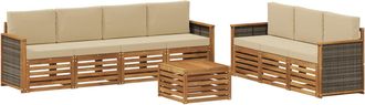 vidaXL Juegos De Sof&aacute;s 8 Uds. Madera De Acacia S&oacute;lida Vidaxl
