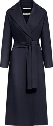 Max Mara Poldo wollen mantel van scheerwol - Dames - Mantels - Blauw - Maat: XS Wol