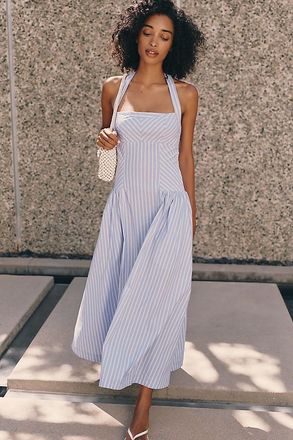 Maeve Poplin Halter Midi Dress