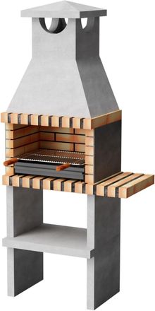Movelar Barbacoa De Obra Con Caballete Lateral Mini Niza/zon Plus 1 (gris, Naranja - 91 X 46 X 46 Cm) - Uso En Exteriores - Movelar