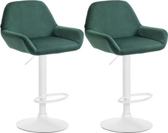 Clp Set De 2 Taburetes De Cocina Braga En Terciopelo Verde Oscuro
