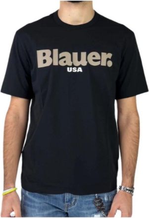 Blauer Zwarte Maxi Logo T-shirt Heren - Heren - T-shirts - Zwart - XL - Katoen - Tops