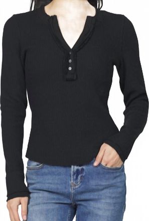 Dear John Denim Womens Luna Long Sleeve Tee In Black