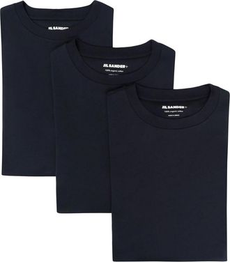 Jil Sander Tree-Pack Of Crewneck T-Shirts With Applique