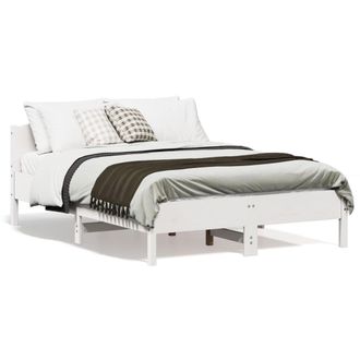 Berkfield Home Bed Frame without Mattress White 135x190 cm Double Solid Wood Pine