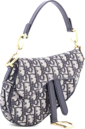 Dior Saddle Handbag Oblique Canvas Mini shoulder bag - Blauw