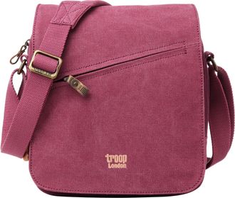 Troop London TRP0238 Classic Canvas Across Body Bag Burgundy