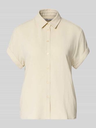 Sams&oslash;e & Sams&oslash;e Bluse aus Viskose-Mix mit fixiertem &Auml;rmelaufschlag in Pastell Gelb Melange, Gr&ouml;&szlig;e XL