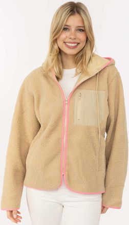 Zwillingsherz Kapuzensweatjacke ZWILLINGSHERZ Classic, Damen, Gr. XL, beige, Obermaterial: 100% Polyester, Sweatjacken Kapuzensweatjacke, kuschelig weich, mit Tasch
